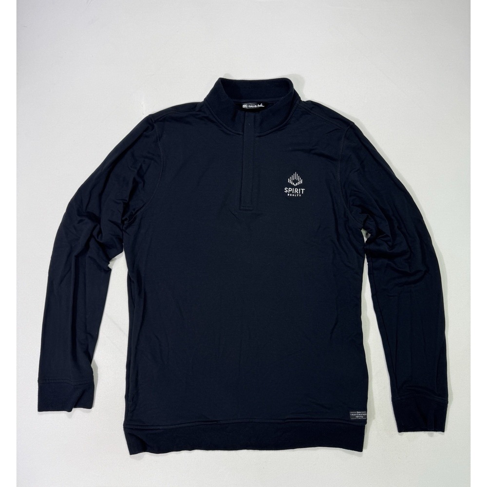 Travis Mathew Cloud Quarter Zip Mens Large Sweater Pullover Black Golf 1/4 Zip
